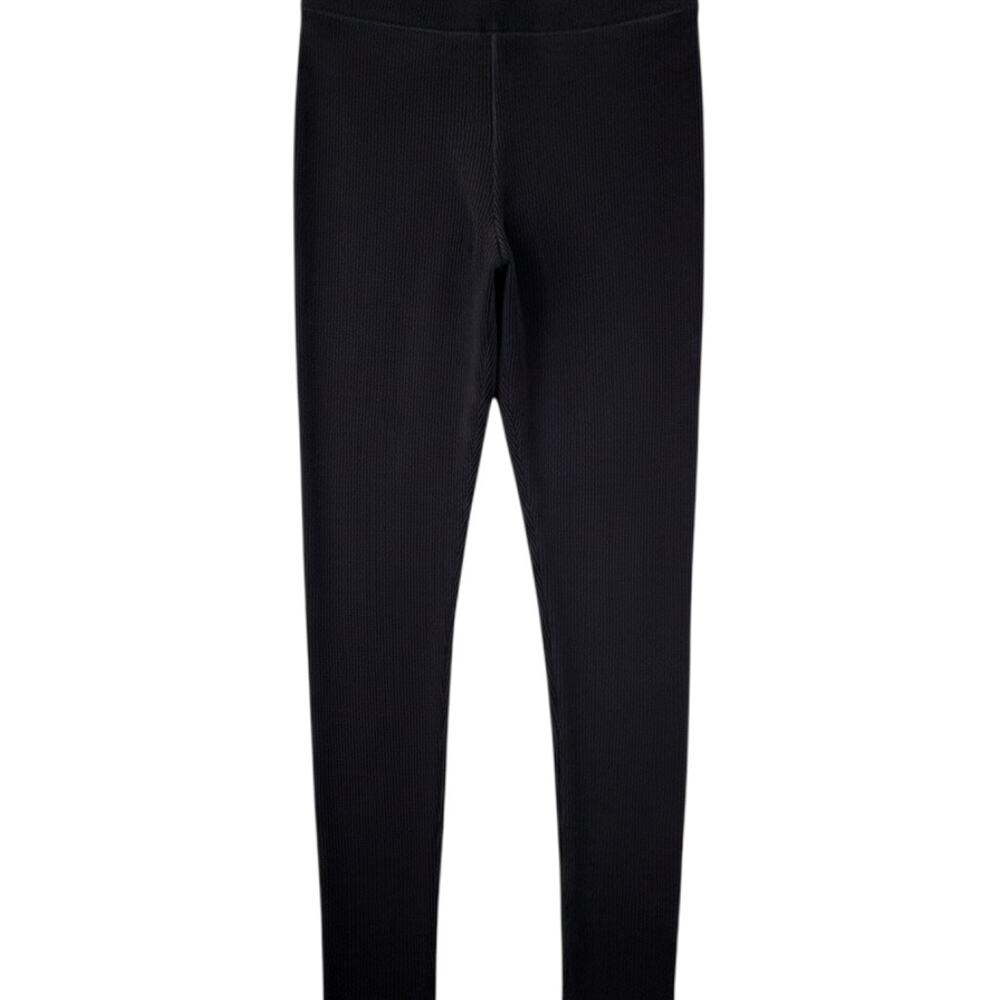 Vince Black Corduroy Womens Medium Leggings Skinny Stretch Pants Minimalist Chic